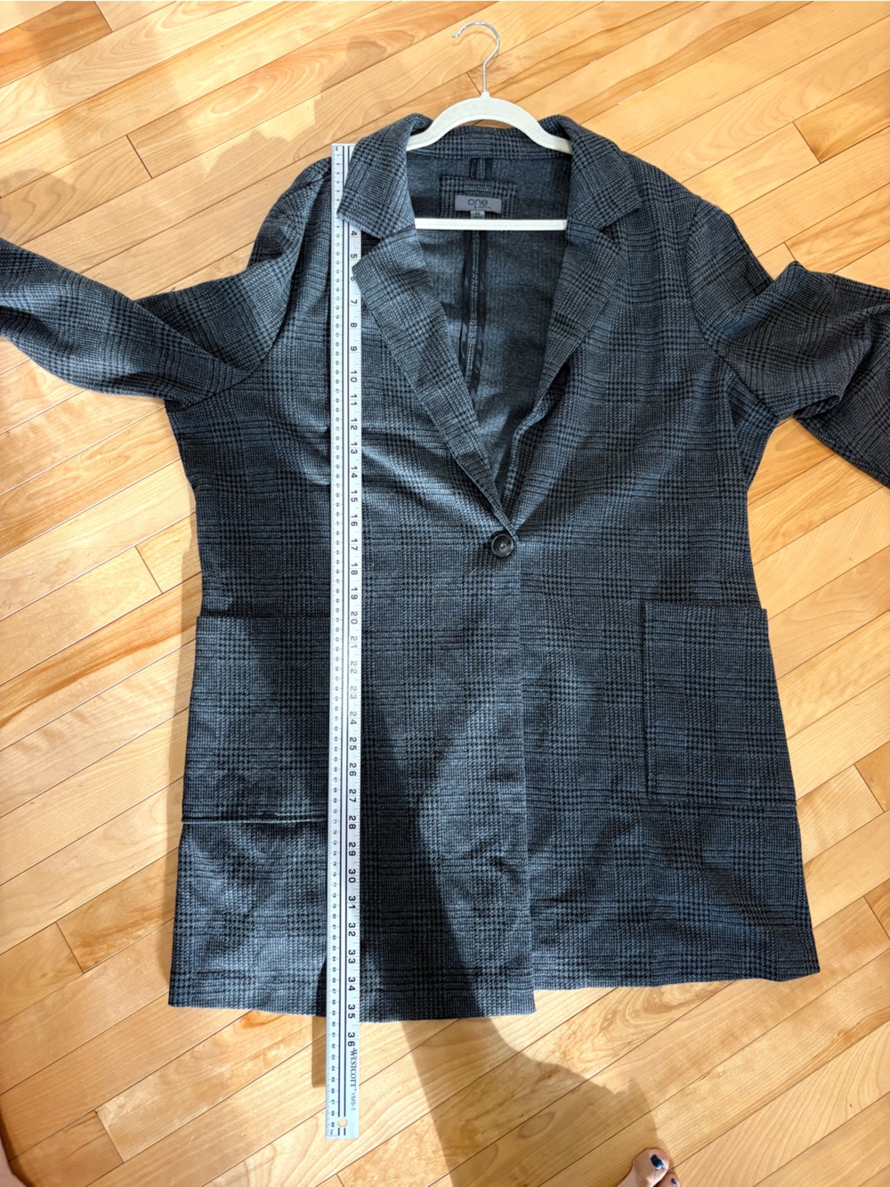 Grey Long Jacket Sweater Plus Size 2X Pockets Office Business Preppy Neutral - Picture 12 of 12